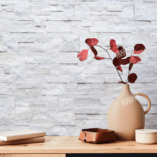 3d панели из натурального камня. Кварцит белый (Модерн)