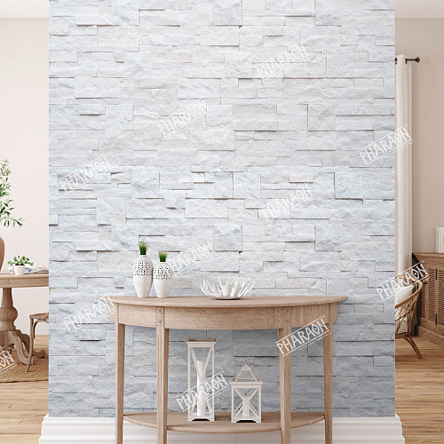 3d панели из натурального камня. Кварцит белый (Модерн)