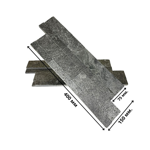 3Д панели из натурального камня. Сланец серый &amp;quot;Сильвер Грей&amp;quot; (Модерн)
