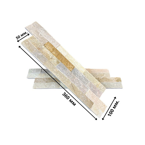 3Д панели из натурального камня. Сланец бежевый (Лёгкая-Лайт)