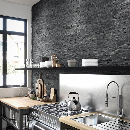 3d панели из натурального камня. Кварцит чёрный (Лайт)