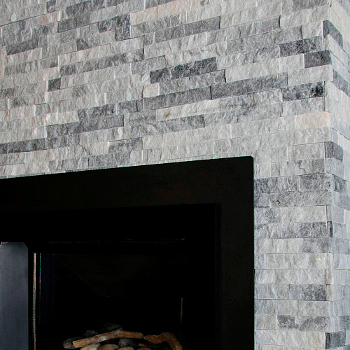 3d панели из натурального камня. Кварцит бело-серый (Классик)