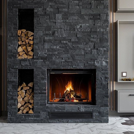 3Д панели из натурального камня. Сланец чёрный (Модерн)