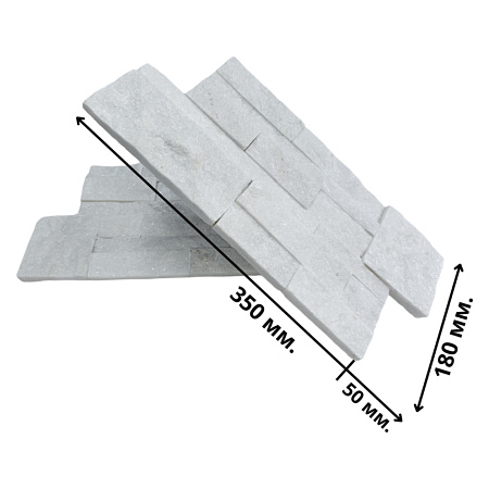 3d панели из натурального камня. Кварцит белый (Модерн)