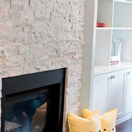 3Д панели из натурального камня. Кварцит белый (Модерн)