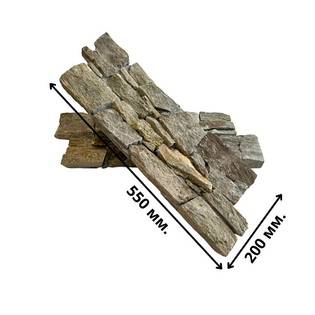 3d панели из натурального камня. Кварцит серо-зеленый (Грубый камень)