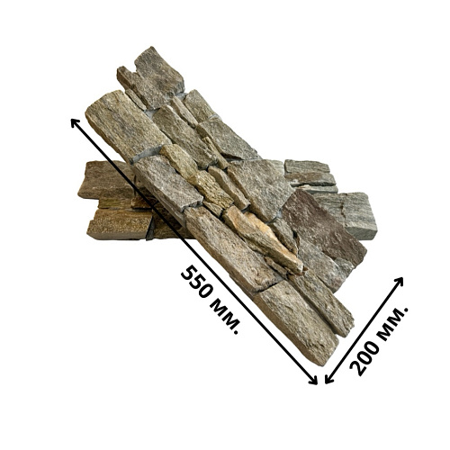 3d панели из натурального камня. Кварцит серо-зеленый (Грубый камень)