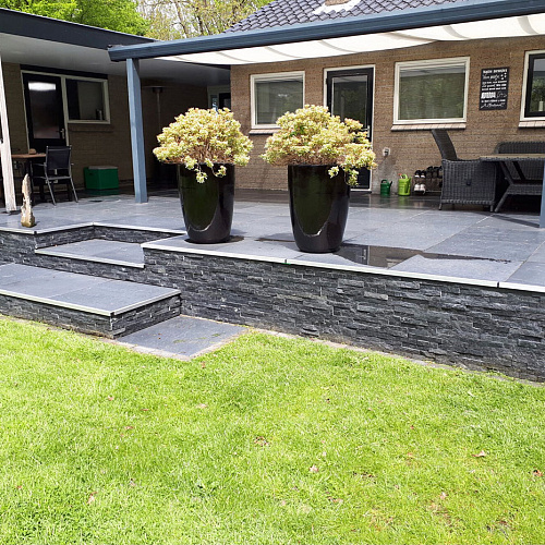 3d панели из натурального камня. Кварцит чёрный (Классик)