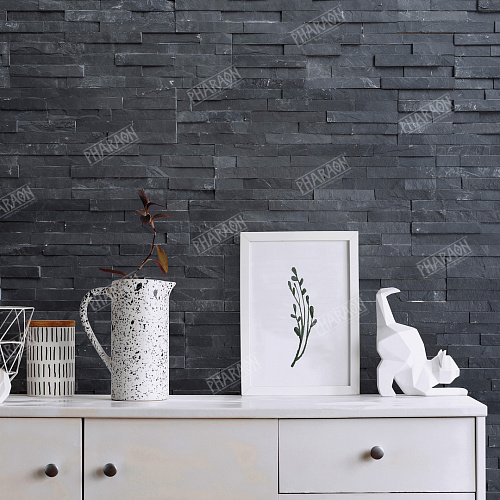 3d панели из натурального камня. Сланец чёрный (Классик)