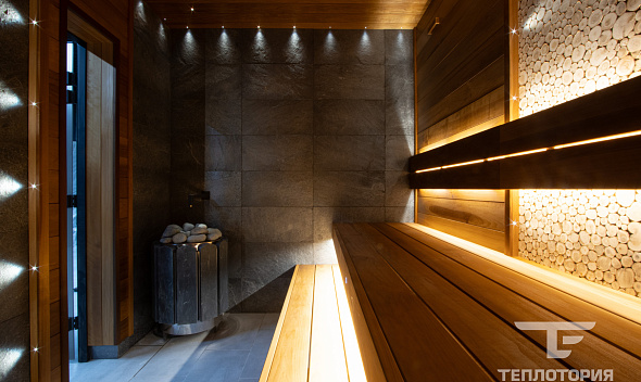 Сланец "Сильвер Грей" в сауне