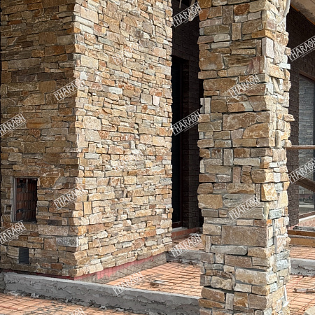 3d панели из натурального камня. Кварцит бежевый (Грубый камень)