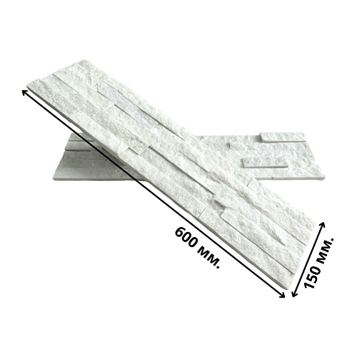 3d панели из натурального камня. Кварцит белый (Классик)