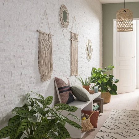 3d панели из натурального камня. Кварцит белый (Классик)