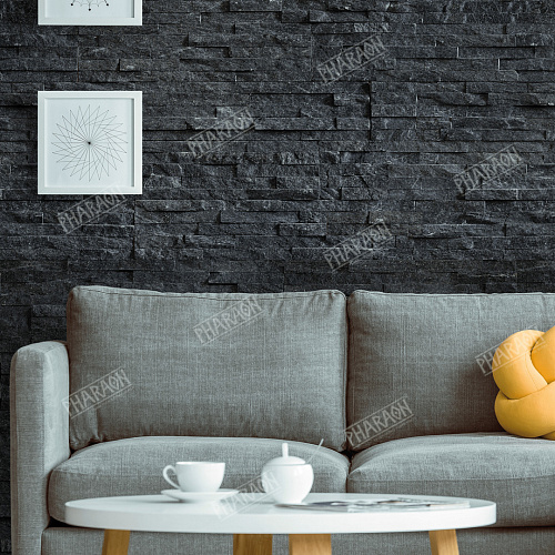 3d панели из натурального камня. Кварцит чёрный (Классик)