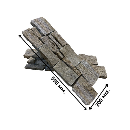 3Д панели из натурального камня. Кварцит серо-коричневый (Грубый камень)