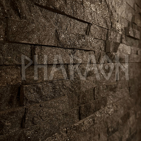 3d панели из натурального камня. Кварцит чёрный (Классик)