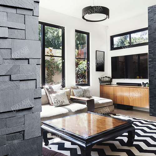 3d панели из натурального камня. Сланец чёрный (Модерн)