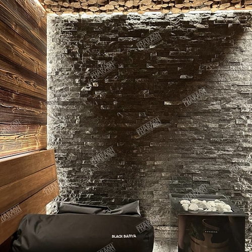 3d панели из натурального камня. Кварцит чёрный (Классик)