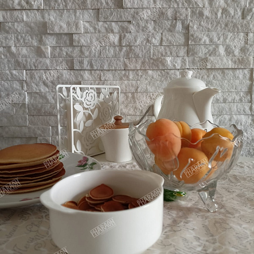 3d панели из натурального камня. Кварцит белый (Классик)