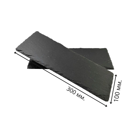 Сланец чёрный (натуральный скол) 100х300 мм.