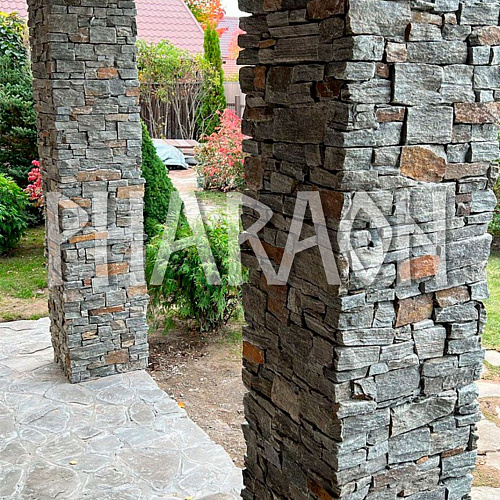 3d панели из натурального камня. Кварцит серо-зеленый (Грубый камень)