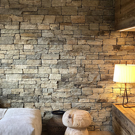 3Д панели из натурального камня. Кварцит серо-коричневый (Грубый камень)