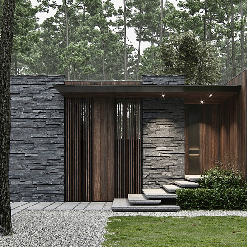 Сланец черный (нарезка) 70х300 мм.