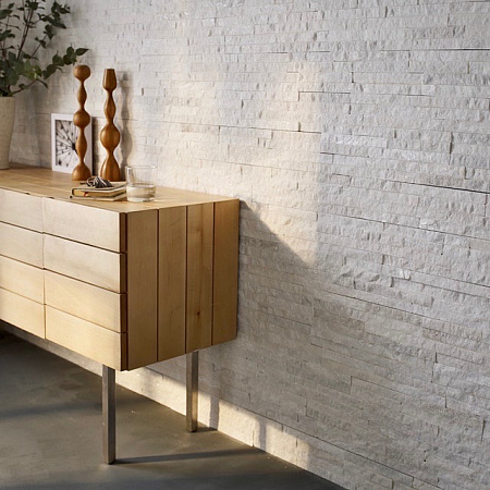 3d панели из натурального камня. Кварцит белый (Классик)