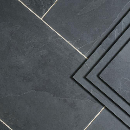 Сланец чёрный (натуральный скол) 300х600 мм.