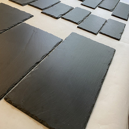 Сланец чёрный (натуральный скол) 100х300 мм.