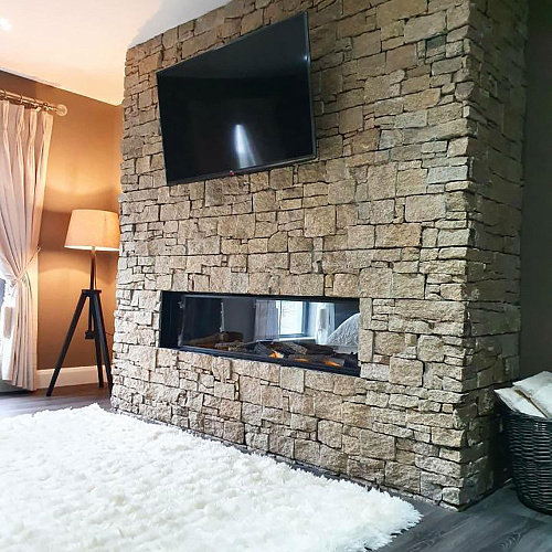 3d панели из натурального камня. Кварцит серо-коричневый (Грубый камень)