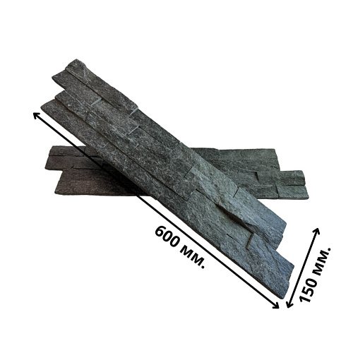 3Д панели из натурального камня. Кварцит чёрный (Неоклассика) 